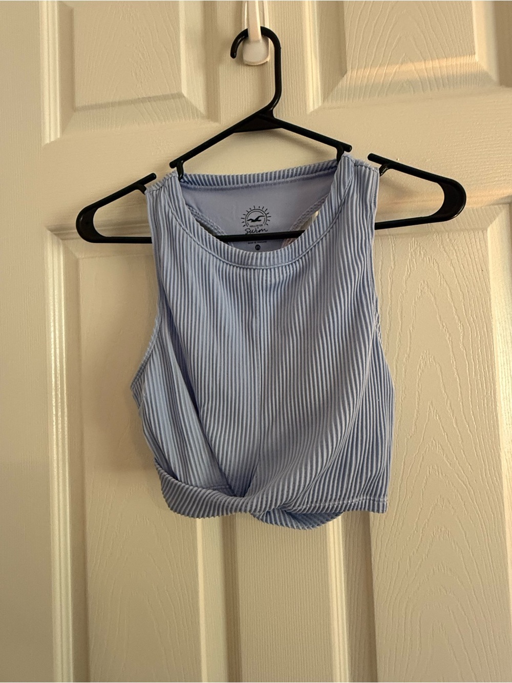Hollister Light Blue Ribbed Swim Top